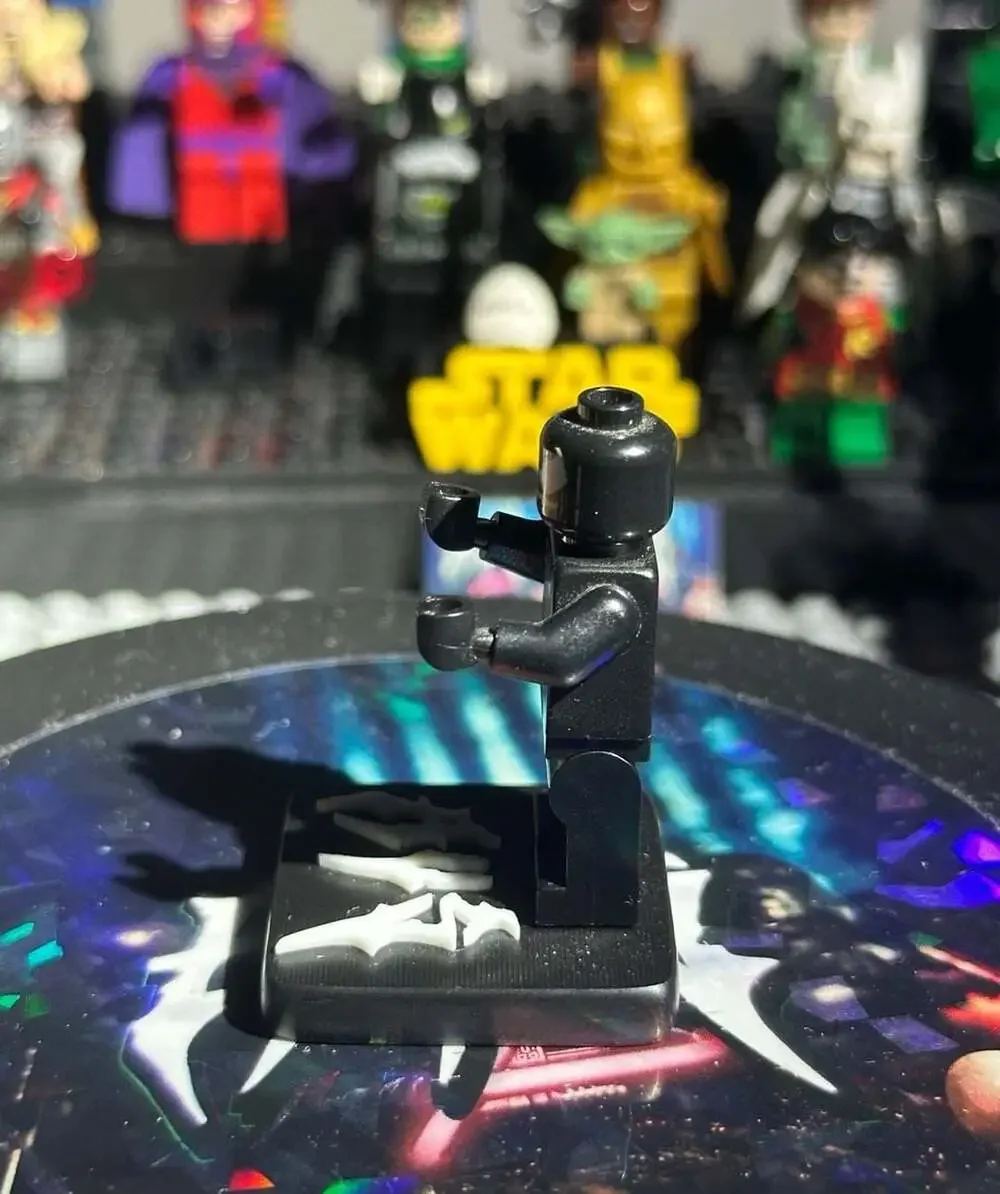 LEGO Marvel Venom Minifigure with White Chest Spider and Red Mouth on Display St